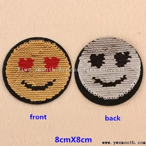 Fashion Reversible Heart Sequin Designs Embroidery Patches Decoration Garment Accessories thumbnail-5