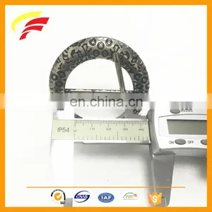 Metal Vintage Rounds Shape Pin Buckle Antique Style Tri-glide Belt Buckle thumbnail-6