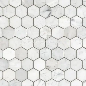 Carrara C White Marble Hexagon Floor Mosaic Tiles for Bathroom thumbnail-3