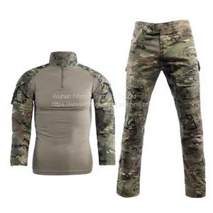 6-Colors Knitted Army Military Combat H Frog Sleeve Tactical Shirt Suit thumbnail-1