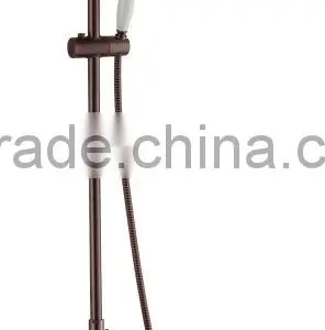 Antique Style Brass Body Zinc Alloy Dual Handles Wall Mounted Bronze Bathroom Rain Shower Set thumbnail-1