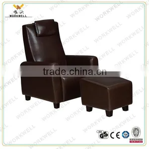 WorkWell Classical PU Leather Recliner Sofa With Ottoman Kw-303 thumbnail-1