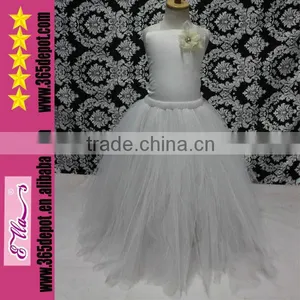 Length To The Ankle Kids Flower Girl White Party Dresses Tulle Dress thumbnail-1