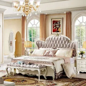 New Double Bed Luxury Leather Bed European Royalty Bed Waterproof Bedroom Furniture Bed thumbnail-2