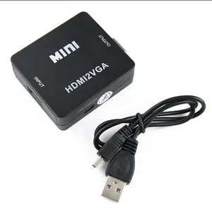 1080p Hdmi to Vga Adapter Mini Hdmi2vga Converter With Audio for HDTV Projector PC Laptop PS3 Blu-ray DVD thumbnail-1