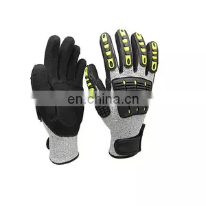 High Quality Anti-cut Level 5 HPPE En388 Anti Vibration Shock TPR Protective Safety Working Impact Gloves thumbnail-1
