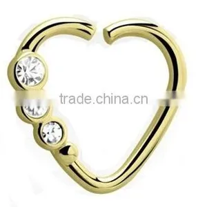 Heart GEM 316L Surgical Steel Tragus Cartilage Daith Body Piercing Jewelry thumbnail-1