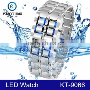 2015 Fashion Lava Style Samurai Metal Blue LED Faceless Watch thumbnail-1