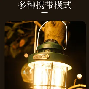 Outdoor Rechargeable Camping Light Rotating Tungsten Wire Warm White Light Two Adjustable Iron Craft Tent Light thumbnail-5