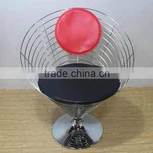 Unique Appearance Famous Design Wire Cone Chair With Soft Pad Replica Coffee/dining Chair thumbnail-1