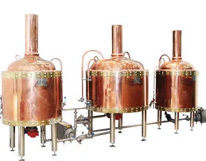 PLC Control Copper Beer Small Home Brewing Systems , Mini Beer Brewery Equipment thumbnail-1
