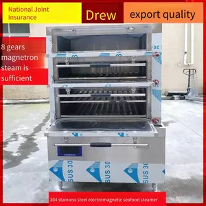 Seafood Steamer Cabinet, All Stainless Steel Thickened, Three-door Soup Stewing Cabinet, Electromagnetic Steaming and Stewing Cabinet, Double-door Steamer, Automatic Control thumbnail-2