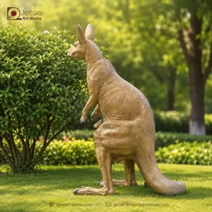 Hand Painted Kangaroo Animal Statue for Indoor and Outdoor Decor thumbnail-3