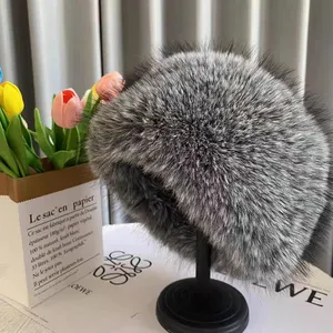 Faux Fox Fur Bucket Hat thumbnail-1