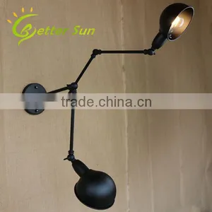 Double-headed Adjustable Swing Arm Black Iron Interior LED Wall Light thumbnail-6
