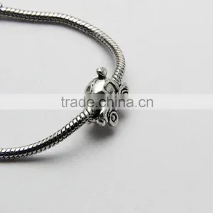 Wholesale DIY Anti-silver Car Shape Large Hole Metal Zinc Alloy Slide Beads thumbnail-2