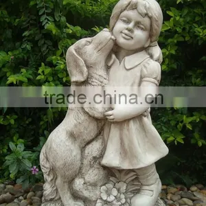 Girl and Dog Figurine Polyresin Figurine thumbnail-1