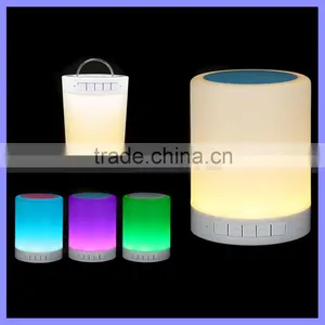 LED TF Aux Bluetooth 7 Colors Changering Wireless Smart Bluetooth Lamp Speaker With Blue Green Light Hook thumbnail-1