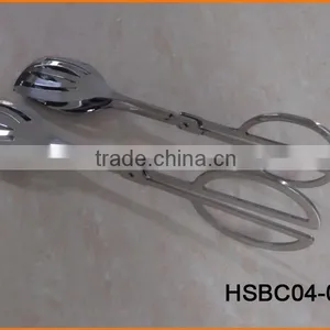HSBC04 Stainless Steel Scissors Shape Food Tongs thumbnail-6