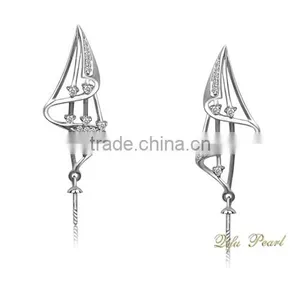 18k Gold Earring Mountings for Tahitian Pearl thumbnail-1