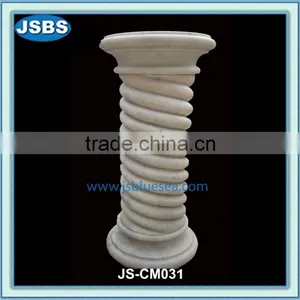 White Marble Twisted Column Pedestal thumbnail-1