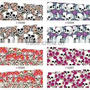 2015 Top Sell Flower Bows Etc Water Transfer Sticker Nail Art Decals Nails Wraps Temporary Tattoos Watermark Nail Tools thumbnail-3
