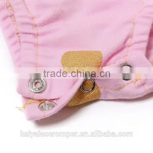 Wholesale Baby Clothes Pink Gold Polka Dot Baby Romper With Gold Bow thumbnail-6