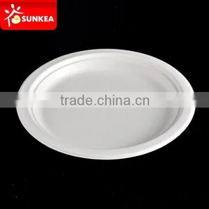 Biodegradable Disposable Bamboo Pulp Round Food Plate Quality Choice thumbnail-1