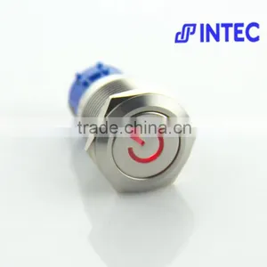 19mm Metal Switch, LED and Latch Switch, With the Power Light Symbol Switch thumbnail-1