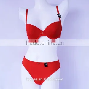 2017Christmas Design Most Popular and Hot Sale Red Hot Women Bra and Panty Set thumbnail-1