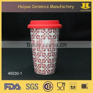 Ceramic Travel Coffee Mug With Silicon Lid thumbnail-2