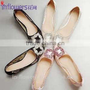 Customized Handmade Rhinestone Flat Shoes for Ladies thumbnail-4