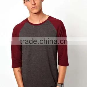 Cotton T-shirt High Quality Custom Making Reglan Slleve thumbnail-1