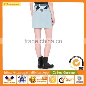 2016 Wholesale Casual Fashion Women Slim Denim Mini Skirts Sexy Skirt For Ladies thumbnail-3