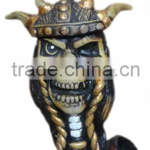 Figurine Shaped Hand Crafted Smoking Pipes - Viking Skull thumbnail-1