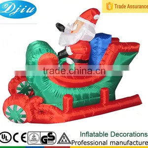 DJ-160 4-8 Foot Christmas Airblown Inflatable Ski Car Sleigh Santa Decoration thumbnail-1