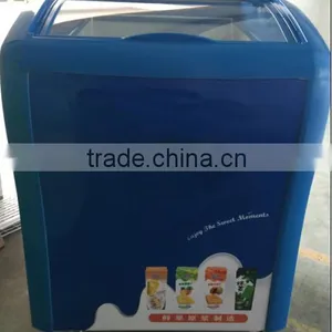 158L Smaller Curved Glass Door Freezer SD-158 Soft Ice Cream Machine, Ice Cream Freezer Curved Sliding Glass Door Commercial thumbnail-5