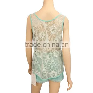 2015 Own Design Sleeveless Sexy 95%Polyester 5%Spandex Mesh Front Print Women SUMMER Tank Top thumbnail-4