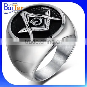 Custom Logo Engraved Blank Stainless Steel Men's Signet Ring Wholesale Quality Choice thumbnail-4