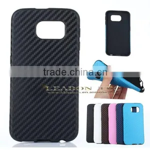 High Quality Ultrathin Carbon Fiber Style Soft TPU Back Cover Case For Samsung Galaxy S6 thumbnail-1
