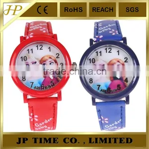 Cute Frozen Elsa Anna Quartz Leather Wristwatches Gift Kid Watch thumbnail-1