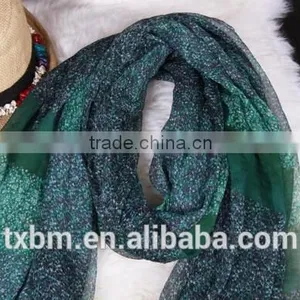 Floral and Dots Pattern Silk Scarf ,wholesale thumbnail-2