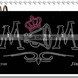 Wholesales and Custome Made Crown Mom Rhinestone Heat Transfer Design thumbnail-3