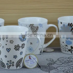 12OZ Flower Design Fully Decal Printed, Shiny Surface Porcelain Mug, KL5001-166 thumbnail-2