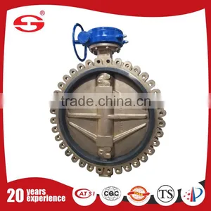 Al-bronze Line-type Soft Seated Rubber Lined DN400 Worm Gear Operated EPDM Seat Center Butterfly Valve thumbnail-2