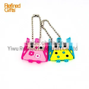 Creative Red Blue Owl Keychain Personalized Pvc Rubber Animal Keychain thumbnail-3