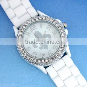 New Blue Geneva Crystal Jelly Gel Silicon Teenagers Girls Women's Wrist Watches thumbnail-4