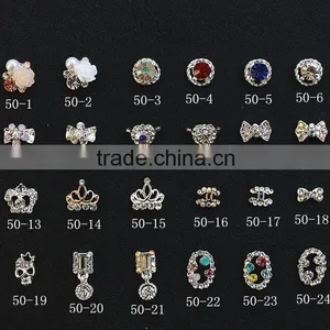 New Arrival Crown Bow Knot Flower Skull Designs 3D Nail Art Jewelry thumbnail-1