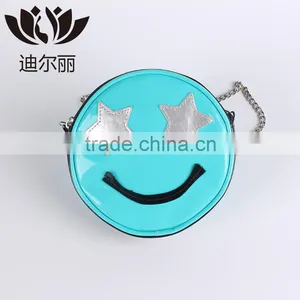 Round Glitter PU Shoulder Bag With Embroidery and Chain Strap thumbnail-3