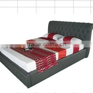Fashion Style Leather Soft Wooden Box Bed thumbnail-1